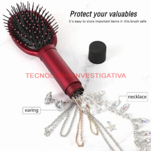 Spazzola per Capelli  Nascondi Denaro, Contanti (Rosso) - immagine 3